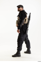 Whole Body Weapons-Rifle Man Pose with machine rifle White Army Athletic Bearded Studio photo references